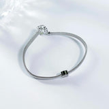 Steel and Rose Silver Bracelets Jewelry for Women
