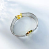 Steel and Rose Silver Bracelets Jewelry for Women