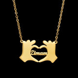 Personalized Diamond Necklace Stainless Steel Heart Letter Custom Name