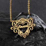 Personalized Diamond Necklace Stainless Steel Heart Letter Custom Name