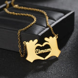 Personalized Diamond Necklace Stainless Steel Heart Letter Custom Name
