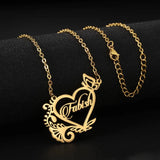 Personalized Diamond Necklace Stainless Steel Heart Letter Custom Name