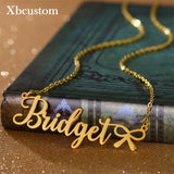 Name Necklace Personalized Charm Stainless Steel Nameplate Statement Necklaces