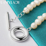 925 Silver 8MM Pearl Bracelet - Wedding Party Jewelry