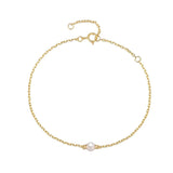 925 Silver Pearl Chain Bracelet for Women 18K Plated