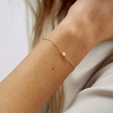 925 Silver Pearl Chain Bracelet for Women 18K Plated