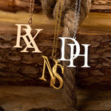 Personalized Initial Necklace Letter Charms Choker Stainless Steel Pendant