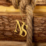 Personalized Initial Necklace Letter Charms Choker Stainless Steel Pendant