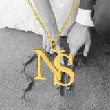 Personalized Initial Necklace Letter Charms Choker Stainless Steel Pendant