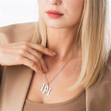Personalized Initial Necklace Letter Charms Choker Stainless Steel Pendant
