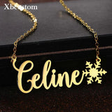 Snowflake Name Necklace Personalized Jewelry for Women