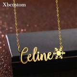 Snowflake Name Necklace Personalized Jewelry for Women