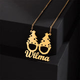 Personalized Christmas Name Necklace Custom Family Jewelry Choker Pendant