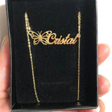 Personalized Butterfly Name Pendant Necklace Birth Month Chain For Women