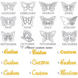 Personalized Butterfly Name Pendant Necklace Birth Month Chain For Women