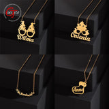 Custom Stainless Steel Kids Name Necklace, Christmas Series