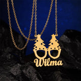 Custom Stainless Steel Kids Name Necklace, Christmas Series