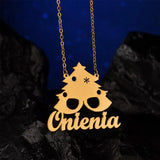 Custom Stainless Steel Kids Name Necklace, Christmas Series