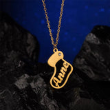 Custom Stainless Steel Kids Name Necklace, Christmas Series