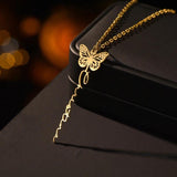 Personalized Name Cross Necklace Stainless Steel Flower Pendant
