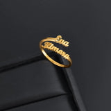 Personalized Stainless Steel Rings for Women Customized Adjustable Couple Ring