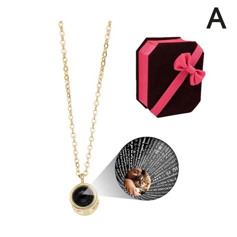 Custom Circle Necklace Photo Projection Pendant and Colorfast Holiday Wedding