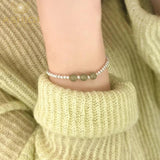 Jade 925 Silver Beads Bracelet for Women