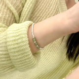 Jade 925 Silver Beads Bracelet for Women