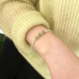 Jade 925 Silver Beads Bracelet for Women