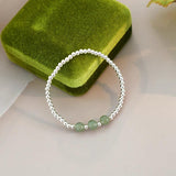 Jade 925 Silver Beads Bracelet for Women