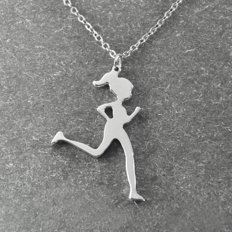 Runner Necklace Sports Athlete Walking Jogging Necklace Running Girl Pendant