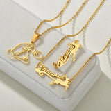Diamond Custom Pendant Necklaces Letter Name Deer Necklace