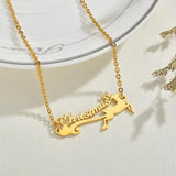 Diamond Custom Pendant Necklaces Letter Name Deer Necklace