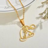 Diamond Custom Pendant Necklaces Letter Name Deer Necklace