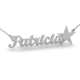 Stainless Steel Custom Name Stars Necklace - Personalized Nameplate Necklace