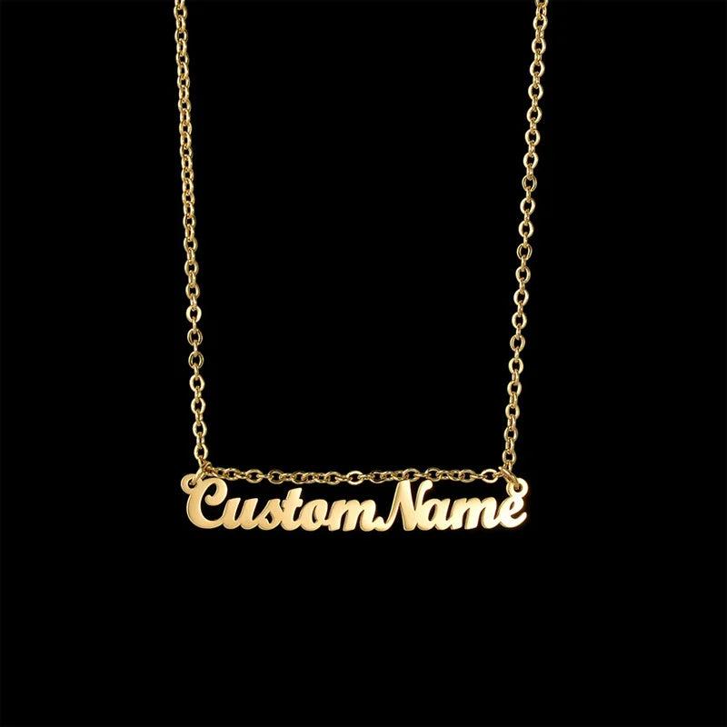 Custom Name Pendant Choker Necklace Stainless Steel Women Christmas Gift
