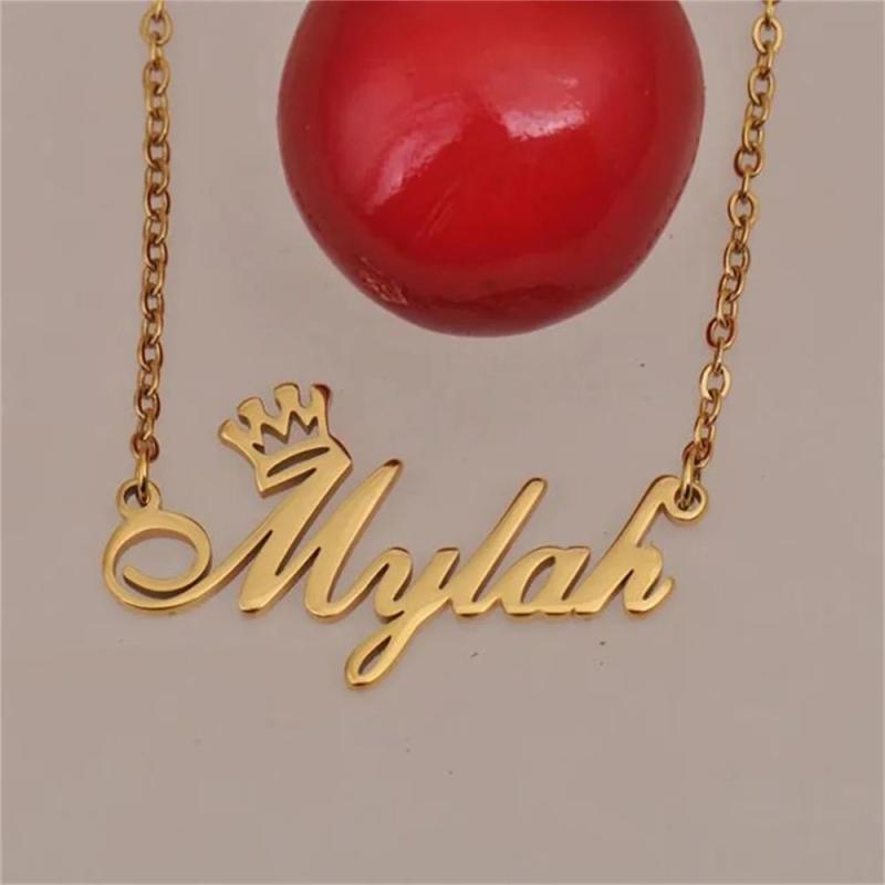 Crown Name Necklace Customized Personalized Pendant Christmas Gift for Kids