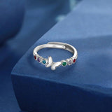 Custom Butterfly Open Rings with Birthstones - Christmas Gift