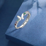 Custom Butterfly Open Rings with Birthstones - Christmas Gift