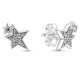 925 Silver Asymmetric Star Clasp Collier Necklace Bracelet Earring