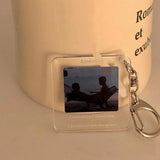 Personalized Acrylic Album Cover Keychains Custom Photo And Text Keyring