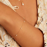 925 Silver Pearl Bracelet Chains for Women Jewelry Bangle