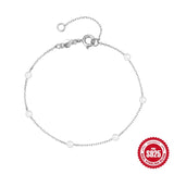 925 Silver Pearl Bracelet Chains for Women Jewelry Bangle