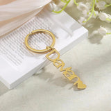 Personalized Heart Name Keychain - Custom Stainless Steel Keyrings