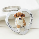 Custom Dog Photo Keychain Personalized Gift for Pet Lover
