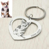 Custom Dog Photo Keychain Personalized Gift for Pet Lover