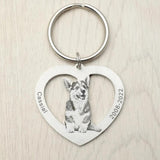 Custom Dog Photo Keychain Personalized Gift for Pet Lover