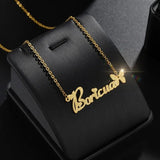 Personalized Butterfly Glitter Necklace for Women
