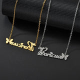 Personalized Butterfly Glitter Necklace for Women