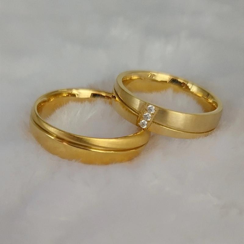 Western Christmas Couples Wedding Rings Dubai Stainless Steel Jewelry